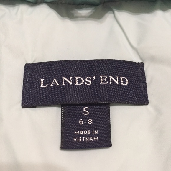 LANDS END Pastel Quilted Diamond Puffer Vest S 6-8 - Picture 5 of 8